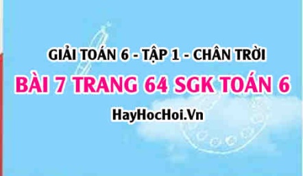 Giải bài 7 trang 64 Toán 6 Tập 1 SGK Chân trời sáng tạo